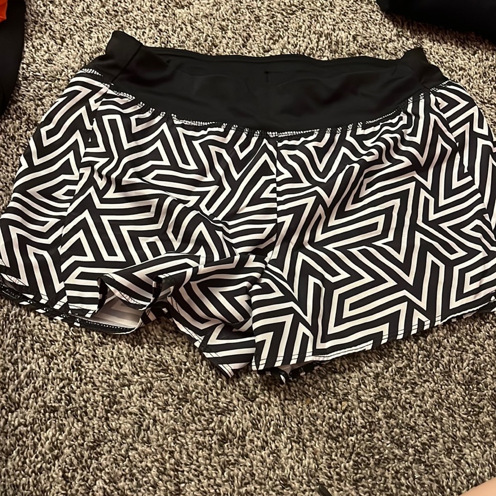 Black and white athletic shorts